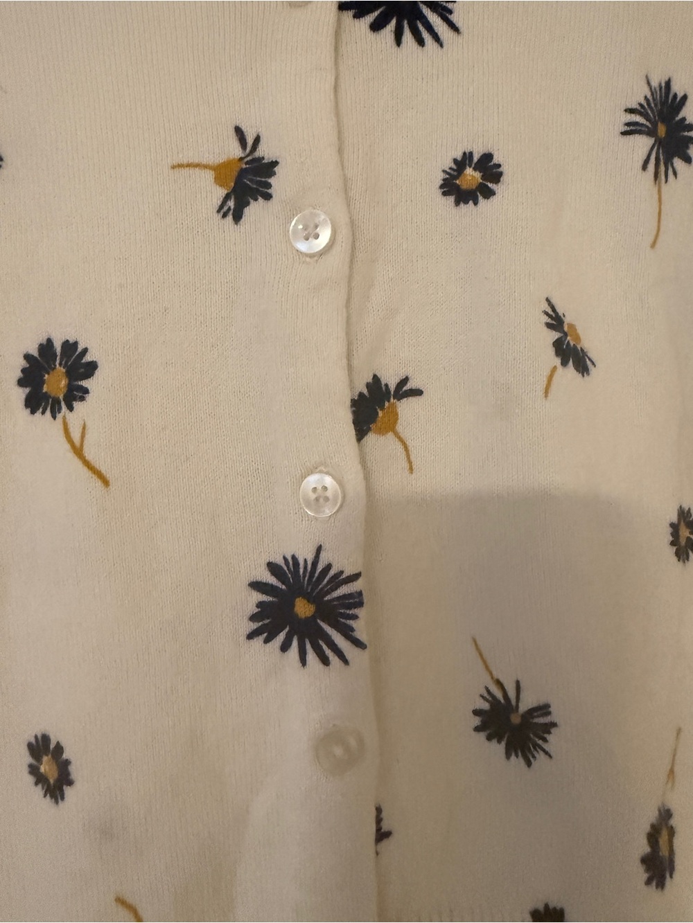 GAP Cream Sweater with Navy Floral Accent - Picture 4 of 4